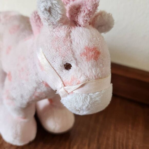 Teany Baby rocking horse baby girl pink nursery decor soft plush toy 2005 - Picture 3 of 5